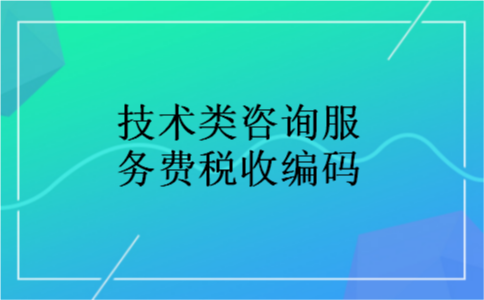 技术类咨询服务费税收编码