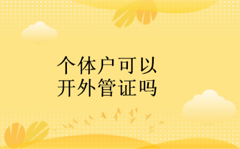 个体户可以开外管证吗