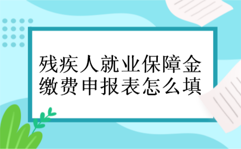 残疾人就业保障金缴费申报表怎么填