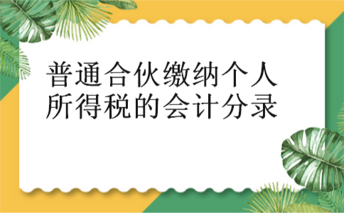普通合伙缴纳个人所得税的会计分录