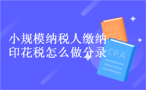 小规模纳税人缴纳印花税怎么做分录