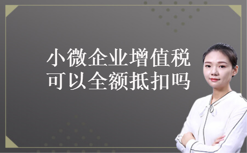 小微企业增值税可以全额抵扣吗