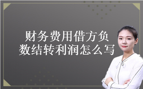 财务费用借方负数结转利润怎么写