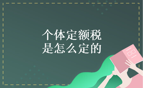 个体定额税是怎么定的
