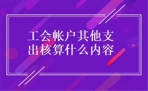 工会帐户其他支出核算什么内容