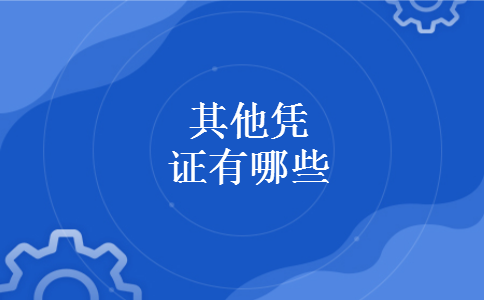 其他凭证有哪些