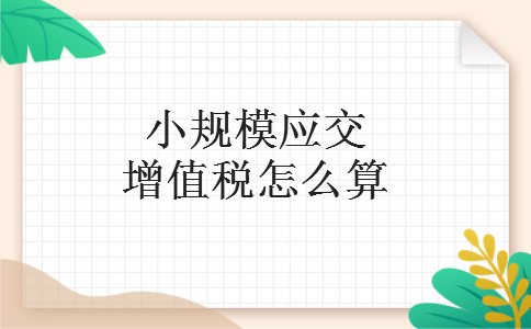 小规模应交增值税怎么算