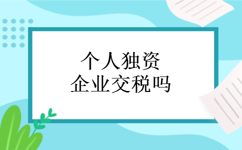 个人独资企业交税吗
