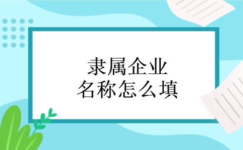 隶属企业名称怎么填