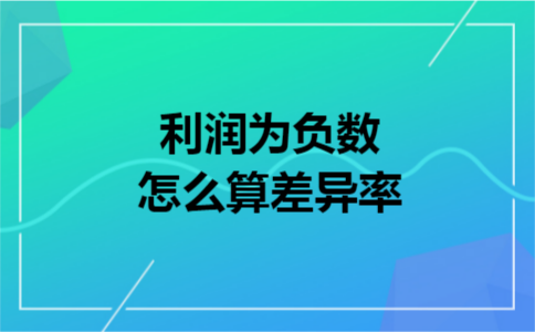 利润为负数怎么算差异率
