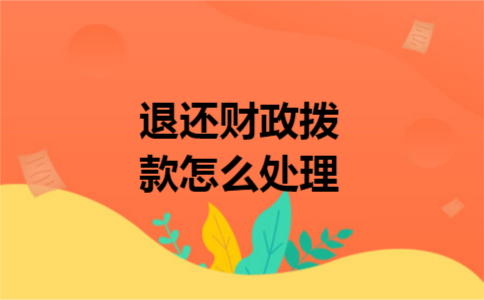 退还财政拨款怎么处理