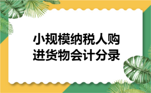 小规模纳税人购进货物会计分录 小规模纳税人购进货物会计分录