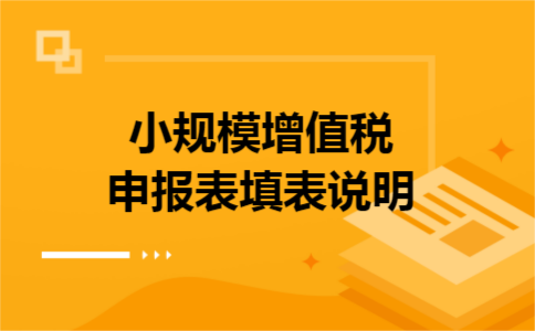 小规模增值税申报表填表说明