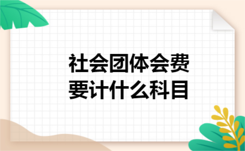 社会团体会费要计什么科目