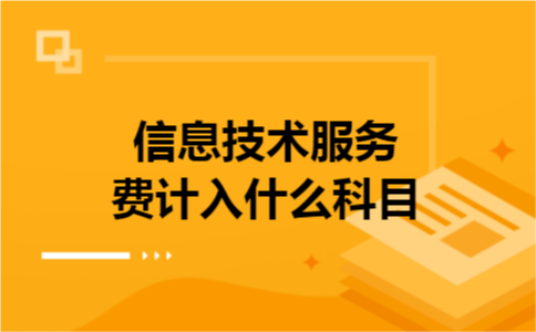 信息技术服务费计入什么科目