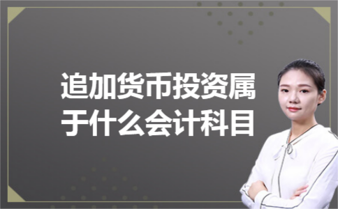 追加货币投资属于什么会计科目