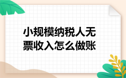 小规模纳税人无票收入怎么做账