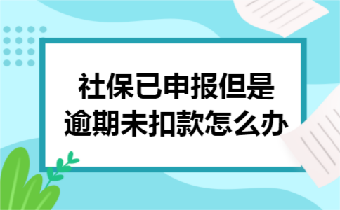 社保已申报但是逾期未扣款怎么办