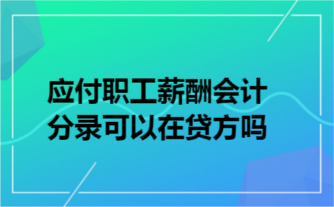 应付职工薪酬会计分录可以在贷方吗
