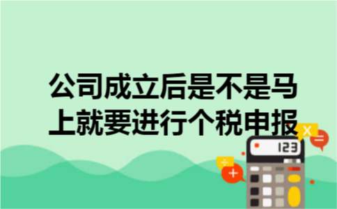 公司成立后是不是马上就要进行个税申报