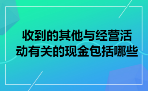 收到的其他与经营活动有关的现金包括哪些