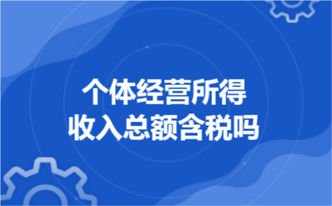 个体经营所得收入总额含税吗