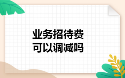 业务招待费可以调减吗