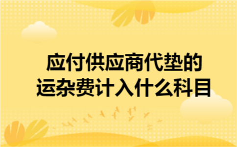 应付供应商代垫的运杂费计入什么科目