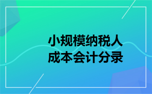 小规模纳税人成本会计分录