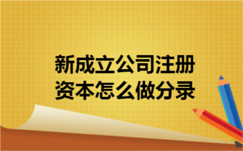 新成立公司注册资本怎么做分录