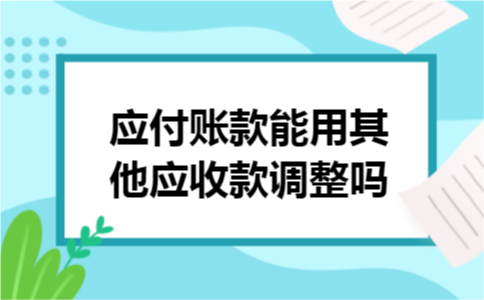 应付账款能用其他应收款调整吗