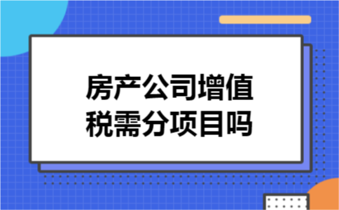 房产公司增值税需分项目吗 房产公司增值税需分项目吗