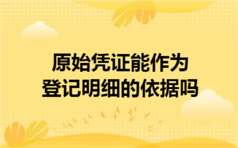 原始凭证能作为登记明细的依据吗