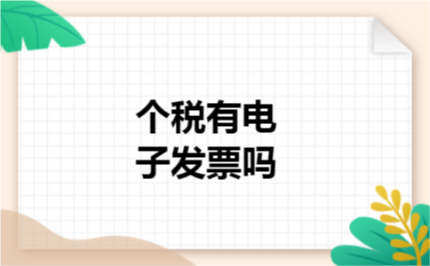 个税有电子发票吗