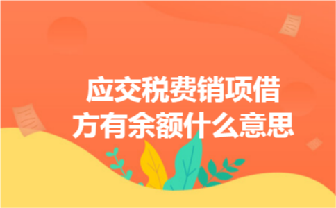 应交税费销项借方有余额什么意思