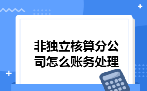 非独立核算分公司怎么账务处理