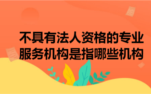 不具有法人资格的专业服务机构是指哪些机构