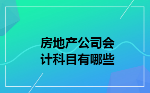 房地产公司会计科目有哪些