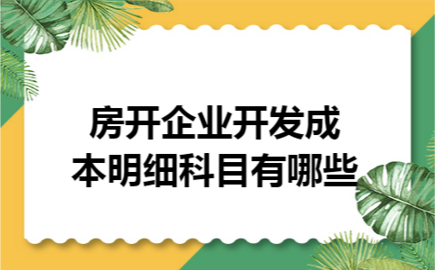 房开企业开发成本明细科目有哪些