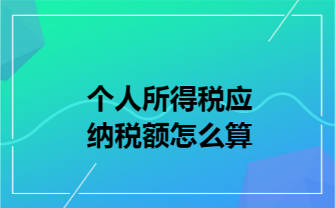 个人所得税应纳税额怎么算
