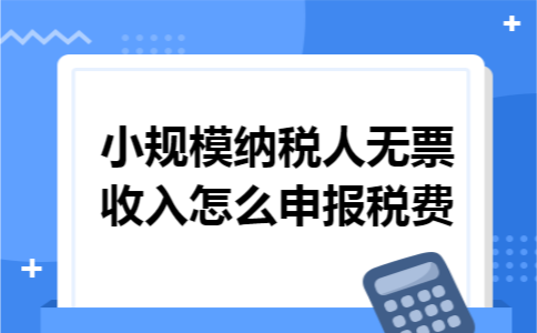 小规模纳税人无票收入怎么申报税费