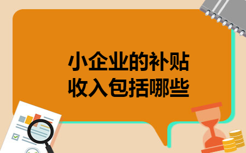小企业的补贴收入包括哪些