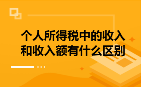 个人所得税中的收入和收入额有什么区别 个人所得税中的收入和收入额有什么区别