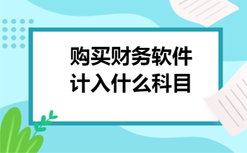 购买财务软件计入什么科目 购买财务软件计入什么科目