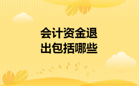 会计资金退出包括哪些