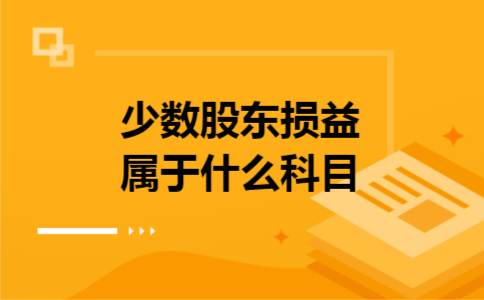 少数股东损益属于什么科目