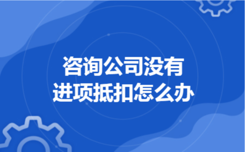  咨询公司没有进项抵扣怎么办