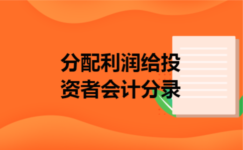 分配利润给投资者会计分录