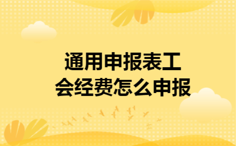 通用申报表工会经费怎么申报