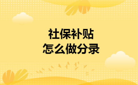 社保补贴怎么做分录